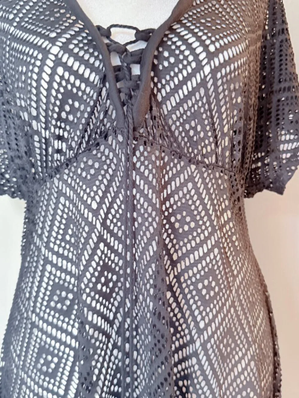 OP Black Mesh Bathing Suit Cover-up Dress - Size XL